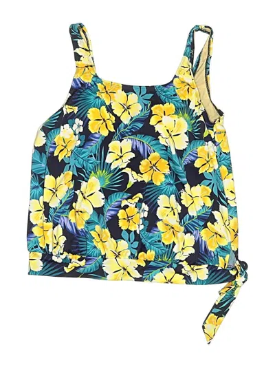 Pre-owned Swimsuits For All Swimsuit Top Yellow Floral Pattern Swimwear