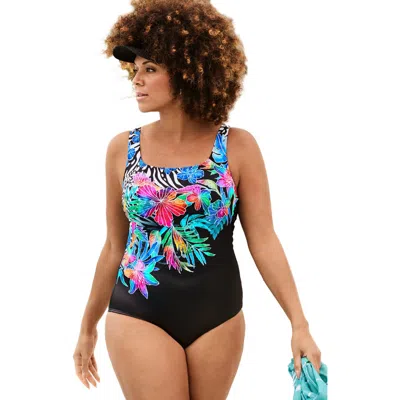 Swimsuits For All Tank One Piece Swimsuit In Black
