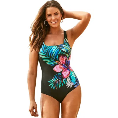 Swimsuits For All Tank One Piece Swimsuit In Black