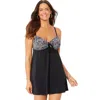 Swimsuits For All Tie Front Underwire Swimdress In Black