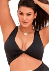 Swimsuits For All Twist Front Crop Top In Black