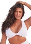 Swimsuits For All Twist Front Crop Top In White