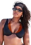 Swimsuits For All Underwire Shimmer Peekaboo Bikini Top In Blue