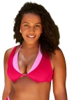 Swimsuits For All Underwire Shimmer Peekaboo Bikini Top In Pink