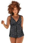 Swimsuits For All V-neck Twist Tankini Top In Black