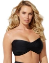 Swimsuits For All Valentine Ruched Bandeau Bikini Top In Black