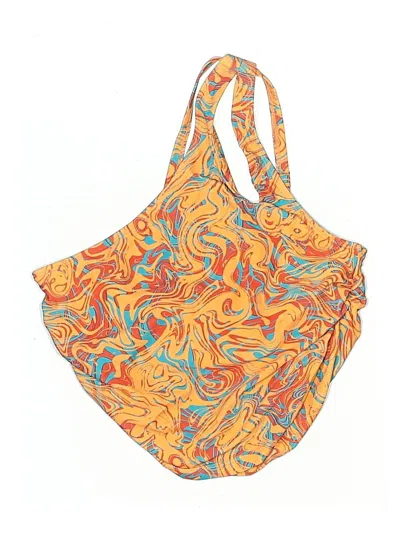 Pre-owned Swimzip Swimsuit Top Orange Paisley Pattern Swimwear