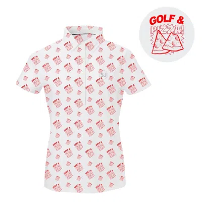 Swingjuice Women's Golf & Pizza Polo In White