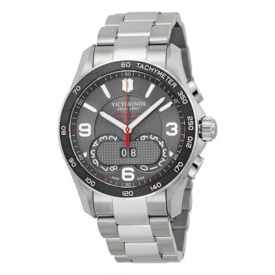 Pre-owned Swiss Army Victorinox Unisex Chrono Classic Analog Display Quartz Silver Watch 241618