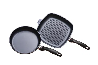 Swiss Diamond 2 Piece Cookware Set - Fry Pan And Grill Pan In Black