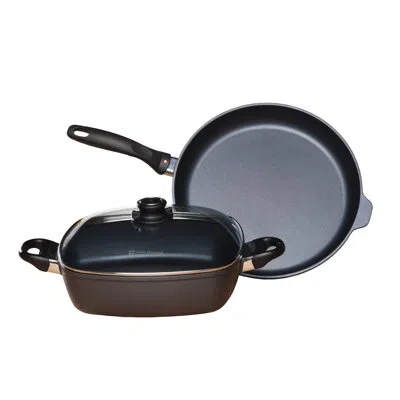 Swiss Diamond 3 Piece Aluminum Non Stick Cookware Set In Gray