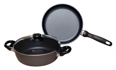 Swiss Diamond 3 Piece Cookware Set - Fry Pan And Casserole In Brown