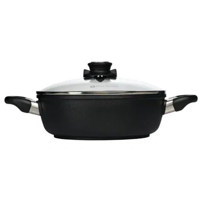 Swiss Diamond 3.2 Qt. Aluminum Round Induction Casserole With Lid In Black
