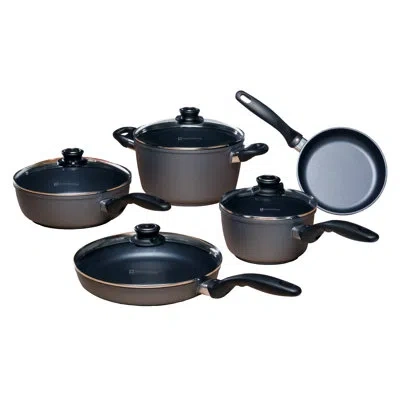 Swiss Diamond 9-piece Aluminum Nonstick Cookware Set In Gray