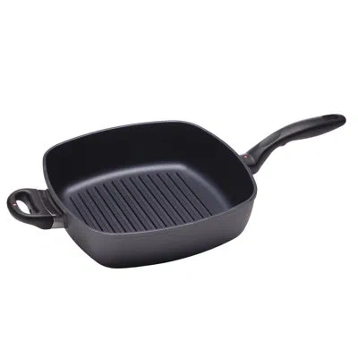 Swiss Diamond Aluminum Nonstick Induction Deep Square Grill Pan In Black