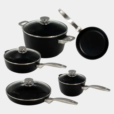 Swiss Diamond Chd 10 Piece Nonstick Cookware Set In Black