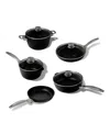 Swiss Diamond Chd Kitchen Essentials Set, 9 Piece In Black