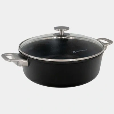 Swiss Diamond Chd Nonstick Braiser With Glass Lid, 5.3 Qt In Black