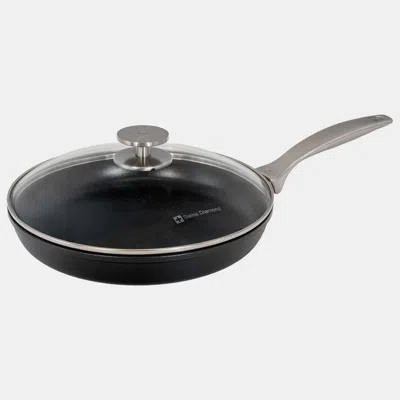 Swiss Diamond Chd Nonstick Fry Pan, 10.25-inch With Lid In Black