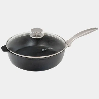 Swiss Diamond Chd Nonstick Saute Pan With Glass Lid, 3.8 Qt In Black