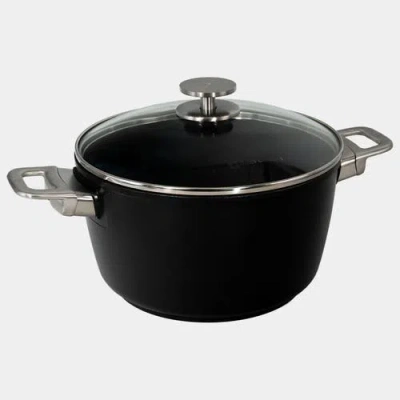 Swiss Diamond Chd Nonstick Stock Pot With Glass Lid, 8.5 Qt In Black