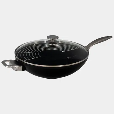 Swiss Diamond Chd Nonstick Wok With Glass Lid, 12.5-inch In Black