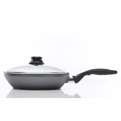 Swiss Diamond Edge Non Stick Aluminum Frying Pan With Lid In Black