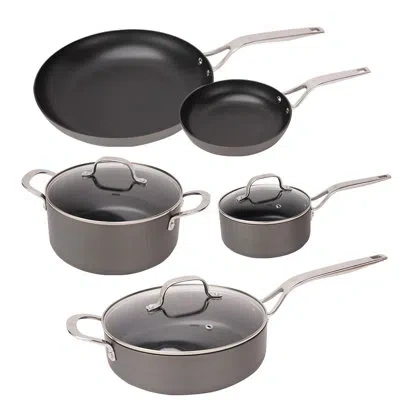 Swiss Diamond Hard Anodized Nonstick 8 Piece Cookware Set In Gray