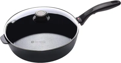 Swiss Diamond Hd Nonstick 3.8 Qt Saute Pan With Glass Lid, Induction In Black