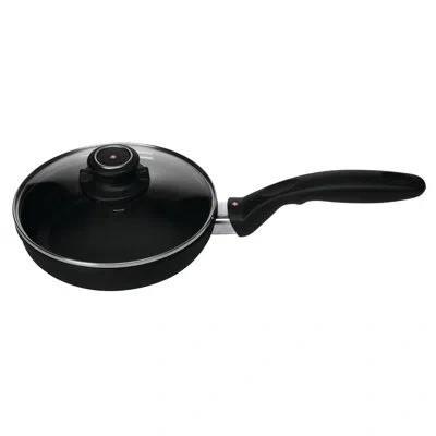 Swiss Diamond Non Stick Aluminum Frying Pan With Lid In Black