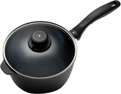 Swiss Diamond Nonstick Induction Saucepan With Lid, 2.2 Quart In Black