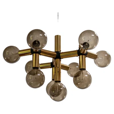 Pre-owned Swiss Lamps International Atomic Chandelier By Trix & Robert Haussmann For Swiss Lamp International, 1960s In Brown