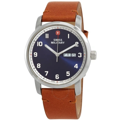 Swiss Military Attitude Quartz Blue Dial Men's Watch 01.1541.314 In Blue / Brown