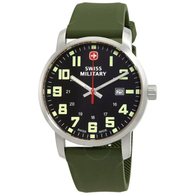 Swiss Military Avenue Quartz Black Dial Men's Watch 01.1641.312 In Black / Green