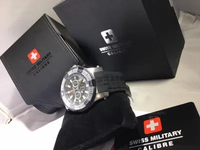 Pre-owned Swiss Military Calibre Men's Hawk Chronograph Black Textured Dial Watch
