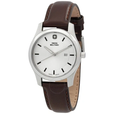 Swiss Military City Classic Quartz Silver Dial Ladies Watch 01.1421.319 In Brown / Silver