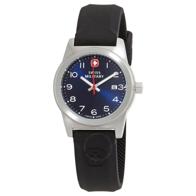 Swiss Military Field Classic Quartz Blue Dial Ladies Watch 01.0411.333bl In Black / Blue