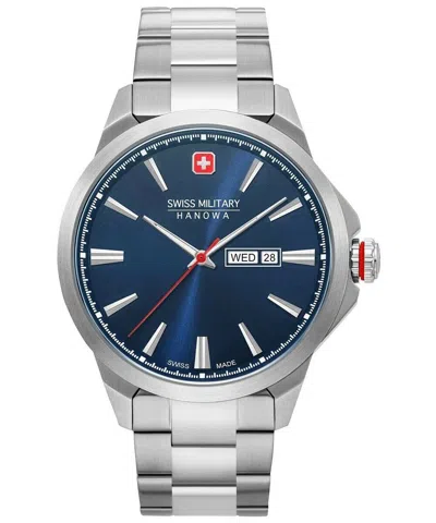 Pre-owned Swiss Military Hanowa Swiss Made Men's Watch 45 Mm Day Date 06-5346.04.003