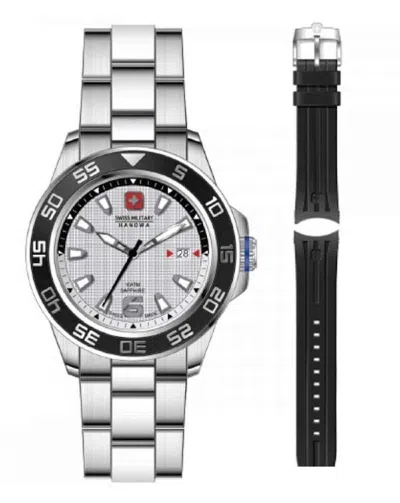 Pre-owned Swiss Military Hanowa Swiss Made Watch + Extra Silicone Band 06-5362.04.001.07