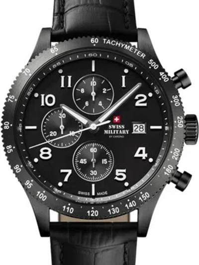 Pre-owned Swiss Military Sm34084.07 Chronograph Mens Watch 42 Mm 10atm