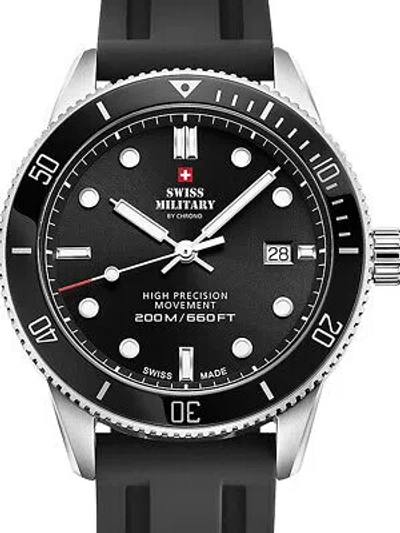 Pre-owned Swiss Military Sm34088.07 Diver Quartz Mens Watch 42mm 20atm
