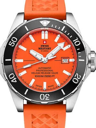 Pre-owned Swiss Military Sma34092.07 Automatic Diver Mens Watch 45mm 100atm
