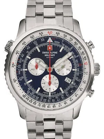 Pre-owned Swiss Military Swiss Alpine Military 7078.9135 Chronograph Mens Watch 45mm 10atm