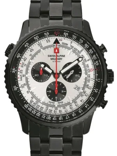 Pre-owned Swiss Military Swiss Alpine Military 7078.9172 Chronograph Mens Watch 45mm 10atm