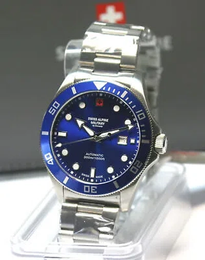 Pre-owned Swiss Military Swiss Alpine Military Automatic Deep Sea Blue/blue Ref.: 7095,2135 Unworn