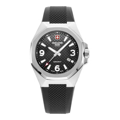 Pre-owned Swiss Military Swiss Alpine Military Men's Watch Analog Quartz 7005.1837sam Silicone