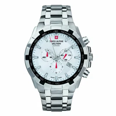 Pre-owned Swiss Military Swiss Alpine Military Men's Watch Chrono 7043.9132sam Stainless Steel