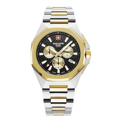 Pre-owned Swiss Military Swiss Alpine Military Men's Watch Chronograph Analog Quartz 7005.9147sam Steel
