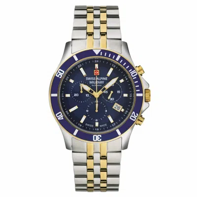 Pre-owned Swiss Military Swiss Alpine Military Men's Watch Chronograph Analog Quartz 7022.9135sam Steel