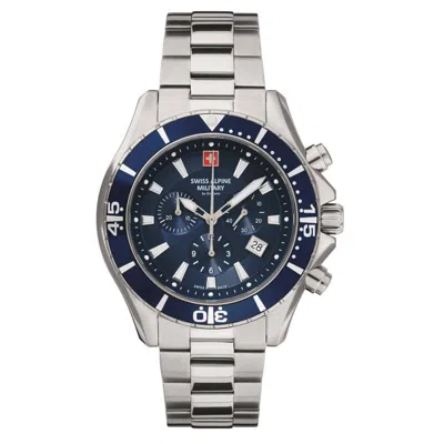 Pre-owned Swiss Military Swiss Alpine Military Men's Watch Chronograph Analog Quartz 7040.9135sam Steel